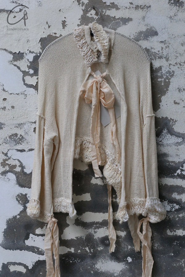 ARCHIVIO J.M.Ribot 24 Autumn and Winter Short Drawstring Cardigan AJM-AWKN01/SE-0 Sand